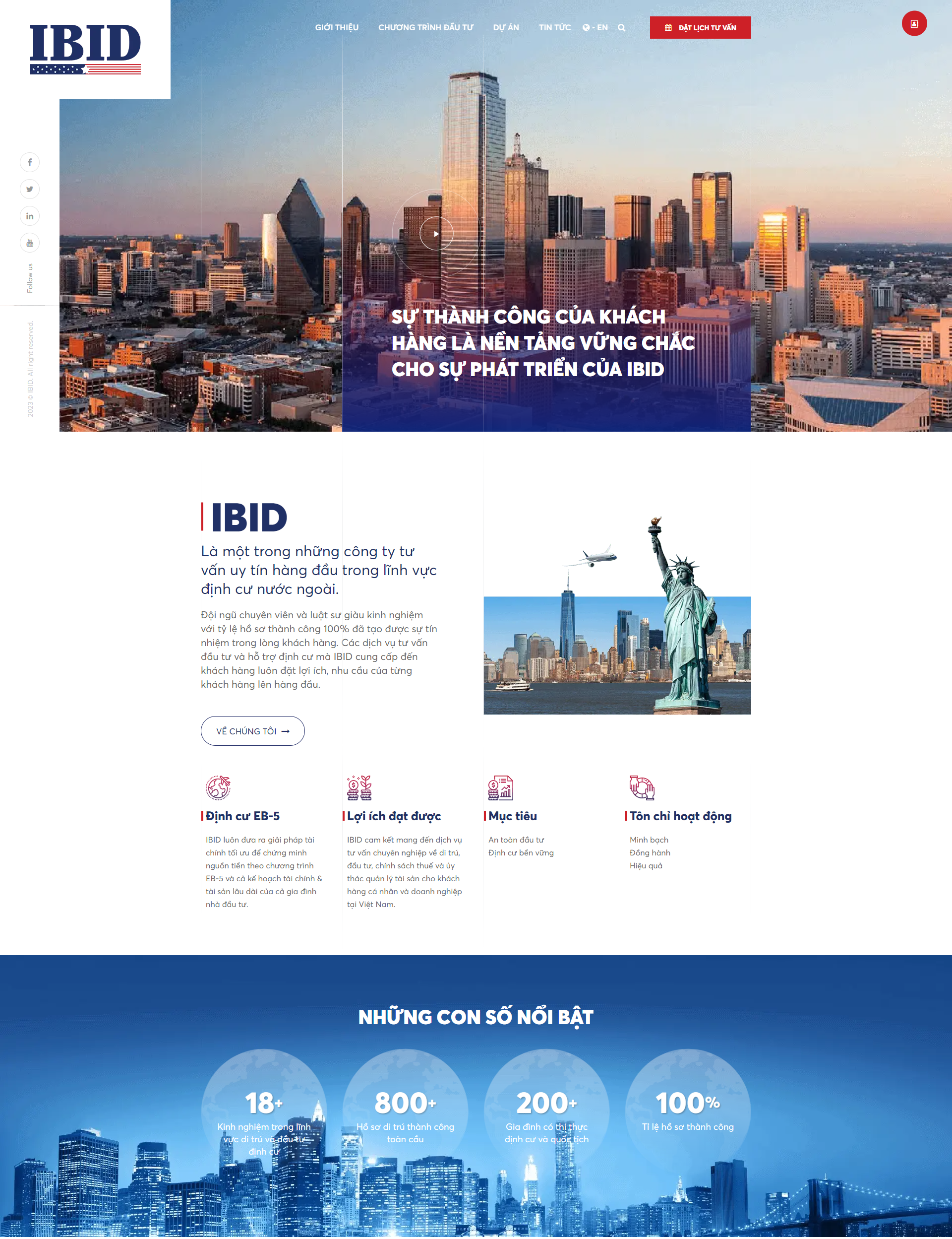Tham khảo mẫu Thiết kế website dịch vụ tư vấn định cư